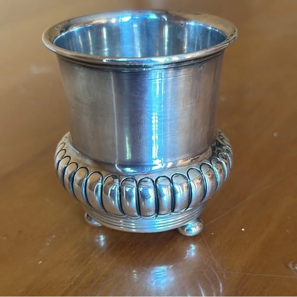 Vintage  Sheffield England Silver Plate Beaker Drinking Cup Container